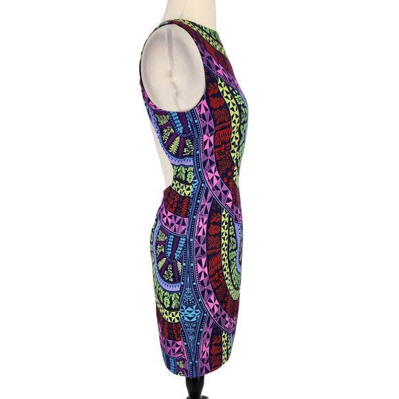 Mara Hoffman Silky Open Back Slip Sheath Mini Dress Colorful Geo Print Size 0 - Picture 7 of 11